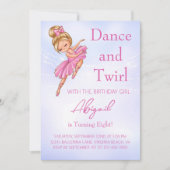 Invitation Ballerine Joli Rose, Fête de Danse de Ballet Viole (Devant)