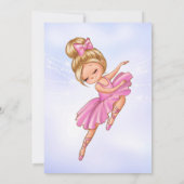 Invitation Ballerine Joli Rose, Fête de Danse de Ballet Viole (Dos)