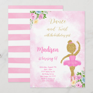 Invitation Ballerine Rose