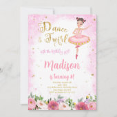 Invitation Ballerine Rose et Or  (Devant)