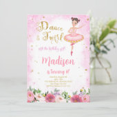 Invitation Ballerine Rose et Or  (Debout devant)