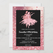 Invitation Ballerines dansant rose or scintillant beau (Devant)