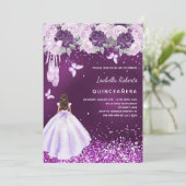 Invitation Ballerines de la Quinceanera pourpre (Debout devant)