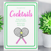 Invitation Balles de cocktail à raquettes de tennis croisées