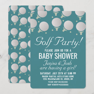 Invitation Balles de Golf Modernes Fête de Naissance Bébé Ble