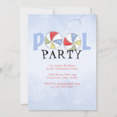 Invitation Balles de plage personnalisées pour fête au bord d (Devant)