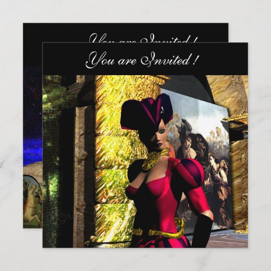 Invitation BALLET ANDROID - XÉNIE DANS L'ORBITRE, rouge noir (Devant / Derrière)