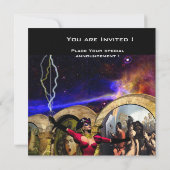 Invitation BALLET ANDROÏDE, science-fiction Rouge Orange Bleu (Dos)