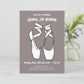 Invitation Ballet blanc minimaliste fête d'anniversaire (Debout devant)