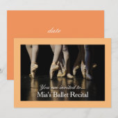 Invitation Ballet Considérant concert ballerine rose (Devant / Derrière)