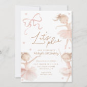 Invitation Ballet Cute Girls' Pastel Ballerina Anniversaire (Devant)