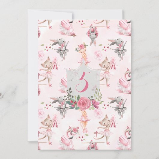 Invitation Ballet Dancing Kitten Fête d'anniversaire (Dos)