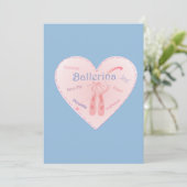 Invitation Ballet Heart avec pointes chaussures et termes (Debout devant)