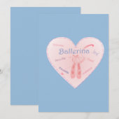 Invitation Ballet Heart avec pointes chaussures et termes (Devant / Derrière)