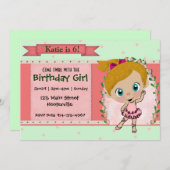 Invitation Ballet ou soirée dansante blond (Devant / Derrière)