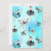 Invitation Ballet Princess 1st Birthday Pastel Illustration (Dos)