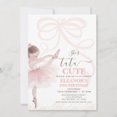 Invitation Ballet Rose Girls Bow Tutu Ballerina 2e anniversai (Devant)