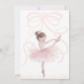 Invitation Ballet Rose Girls Bow Tutu Ballerina 2e anniversai (Dos)