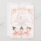 Invitation Ballet Rose Girls Tutu Ballerina 2e anniversaire (Devant)