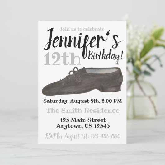 Invitation Ballet Slipper Danse Chaussure Anniversaire Fête C (Debout devant)