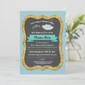 Invitation Ballet Tiara Tutu Parties scintillant Turquoise In (Debout devant)