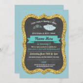 Invitation Ballet Tiara Tutu Parties scintillant Turquoise In (Devant / Derrière)