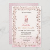 Invitation Ballet Toe Chaussures Parties scintillant Cadre An (Devant / Derrière)