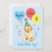 Invitation Ballets de fête d'anniversaire Golden Retriever (Devant)