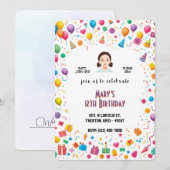 Invitation Ballets et cadeaux de fête d'anniversaire personna (Devant / Derrière)