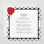 Invitation Ballets rouges à points noirs et blancs de la fête (Dos)