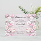 Invitation Balloirs blancs roses Quinceañera (Debout devant)