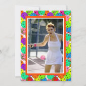 Invitation Balloirs de la fête de Pickleball Confetti Orange (Dos)