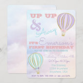 Invitation Ballon à air chaud, anniversaire de naissance (Devant / Derrière)