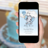 Invitation Ballon à air chaud éléphant C'est un Baby shower g