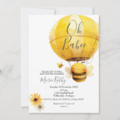 Invitation Ballon à air chaud et Baby shower Bee Daisy (Devant)