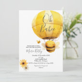 Invitation Ballon à air chaud et Baby shower Bee Daisy (Debout devant)