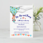 Invitation Ballon à air chaud garçons baby shower jolie fête  (Debout devant)