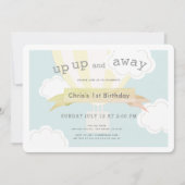 Invitation Ballon à air chaud jaune vers le haut et vers le b (Devant)