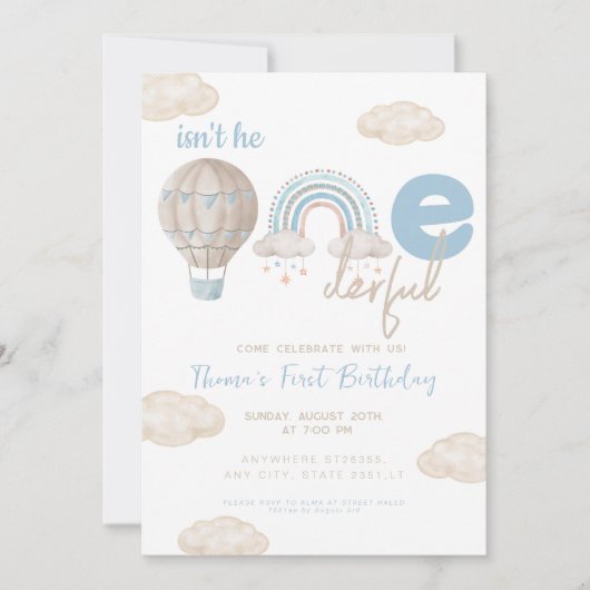 Invitation Ballon à air chaud N'est-ce pas l'arc-en-ciel 1er  (Devant)