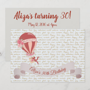 Invitation Ballon à air chaud pour 30e anniversaire