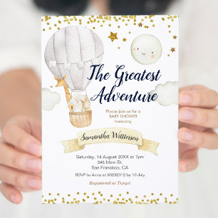 Invitation Ballon à air chaud sur le plus grand baby shower d