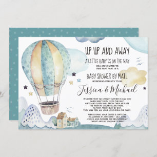 Invitation Ballon à air chaud vers le haut et vers l'extérieu