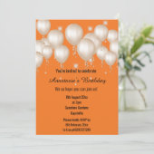 INVITATION BALLON AMUSANT ORANGE CLAIR ANNIVERSAIRE (Debout devant)