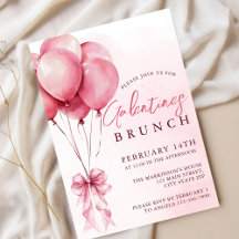 Ballon aquarelle rose Galentines Brunch