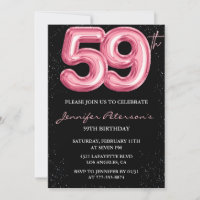 Ballon Black Pink Glam Glitter 59e anniversaire