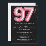Invitation Ballon Black Pink Glam Glitter 97e anniversaire<br><div class="desc">Invitation Ballon Black Pink Glam Glitter 97e anniversaire</div>