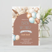Invitation ballon bleu Herbe des Pampas (Debout devant)