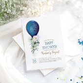 Invitation Ballon bleu marine C'est un Baby shower garçon