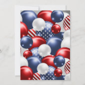 INVITATION BALLON D'ARGENT BLEU ROUGE PATRIOTIQUE ANNIVERSAIR (Dos)