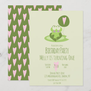 Invitation Ballon de birthday grenouille de la Saint-Valentin